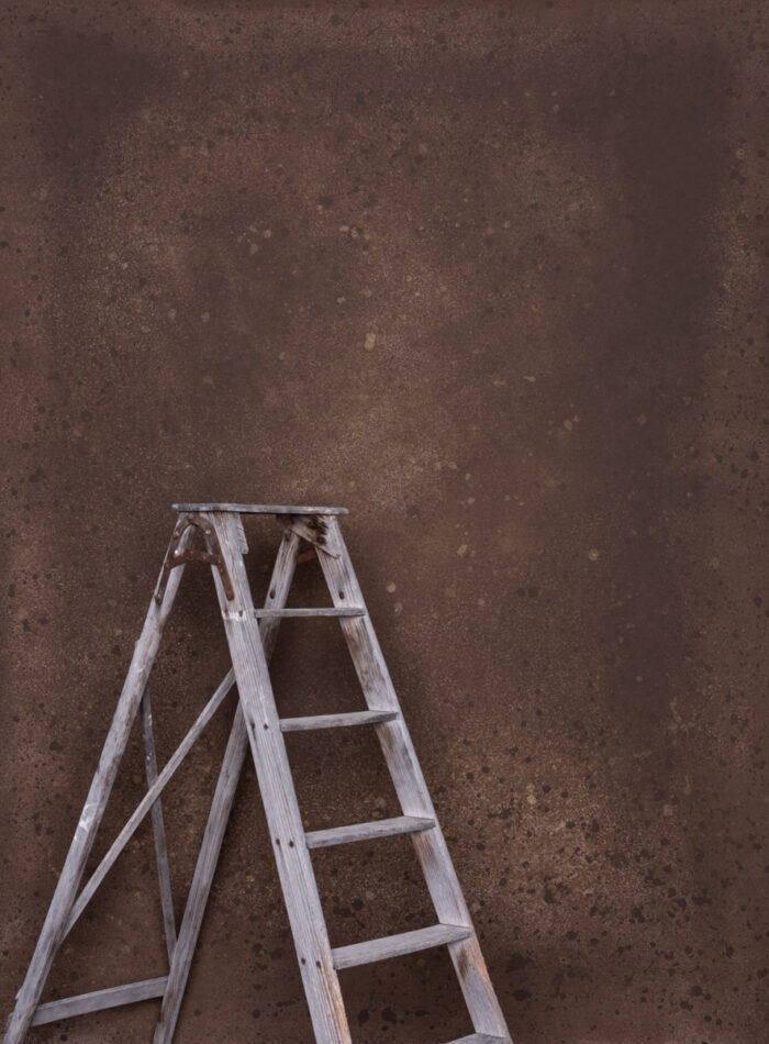 Brauner Backdrop Fotohintergrund auf Leinwand mit hellbraunen Verläufen und schwarzen und hellbraunen Flecken
