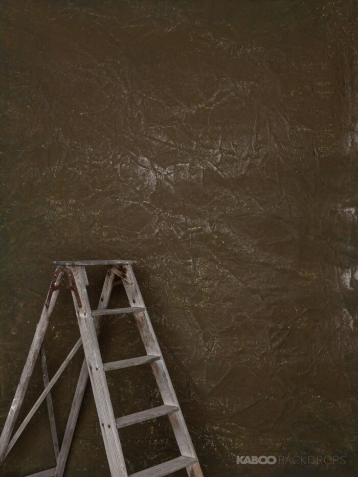 Brauner Studio Backdrop Fotohintergrund auf Leinwand mit weissen Flecken und Falten